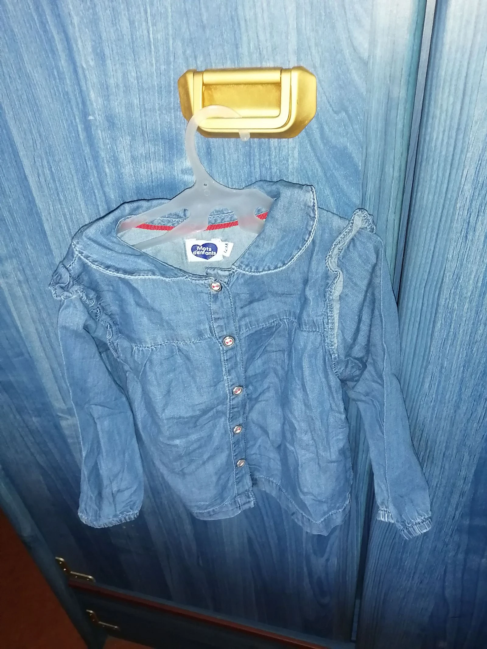 Chemise en jeans mots d'enfants 